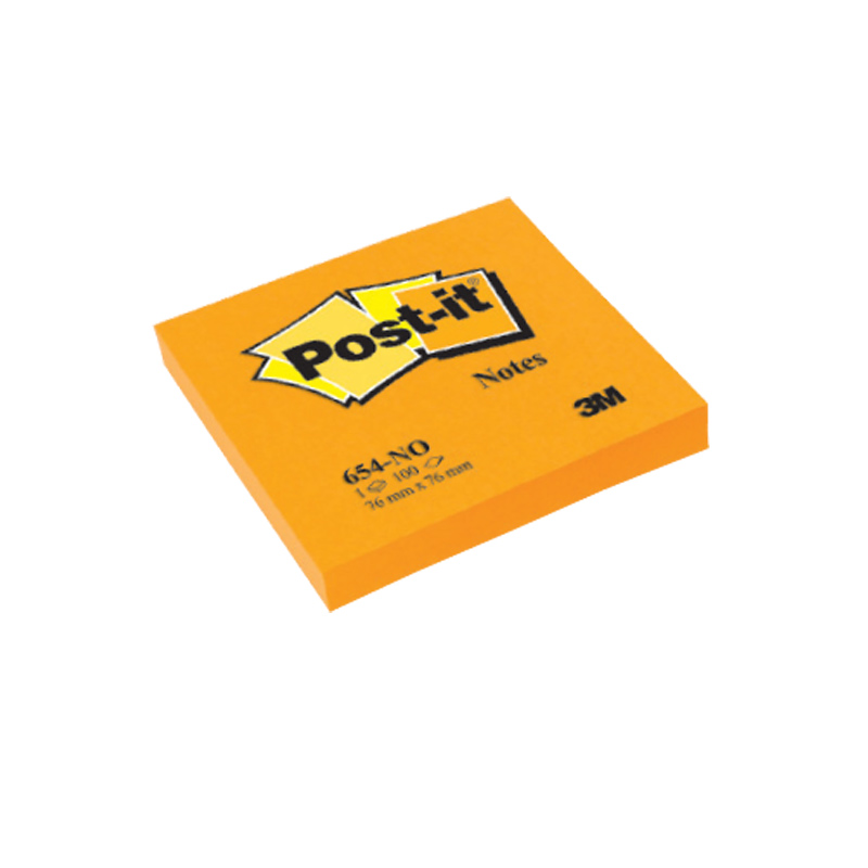 Piezīmju līmlapiņas POST-IT Neon 76x76mm, oranžas