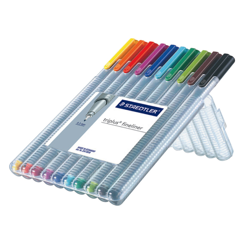 Pildspalvu komplekts STAEDTLER TRIPLUS fineliner, 0.3mm, 10 krāsas