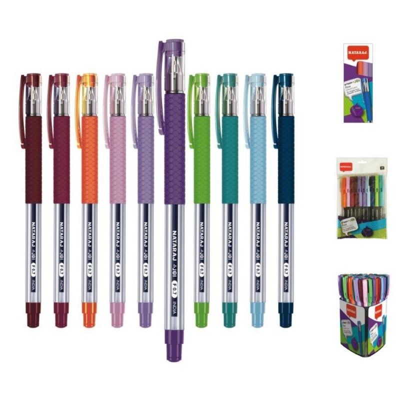 Lodīšu pildspalva NATARAJ Grippo Joi Fine 0.7 mm, asorti tintes krāsa