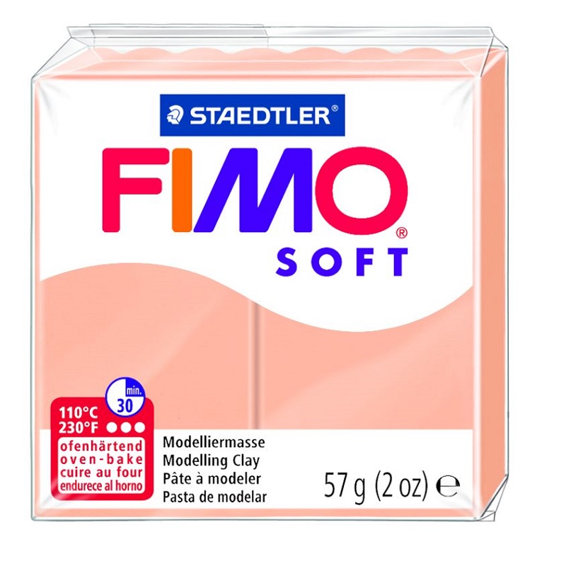 Cietējoša modelēšanas masa FIMO SOFT, 57 g, gaiši rozā krāsa (light flesh)