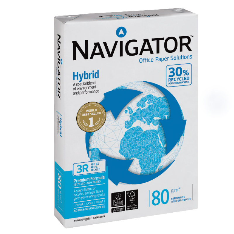 Papīrs NAVIGATOR HYBRID A4 80g/m2, 500 loksnes/iepakojumā