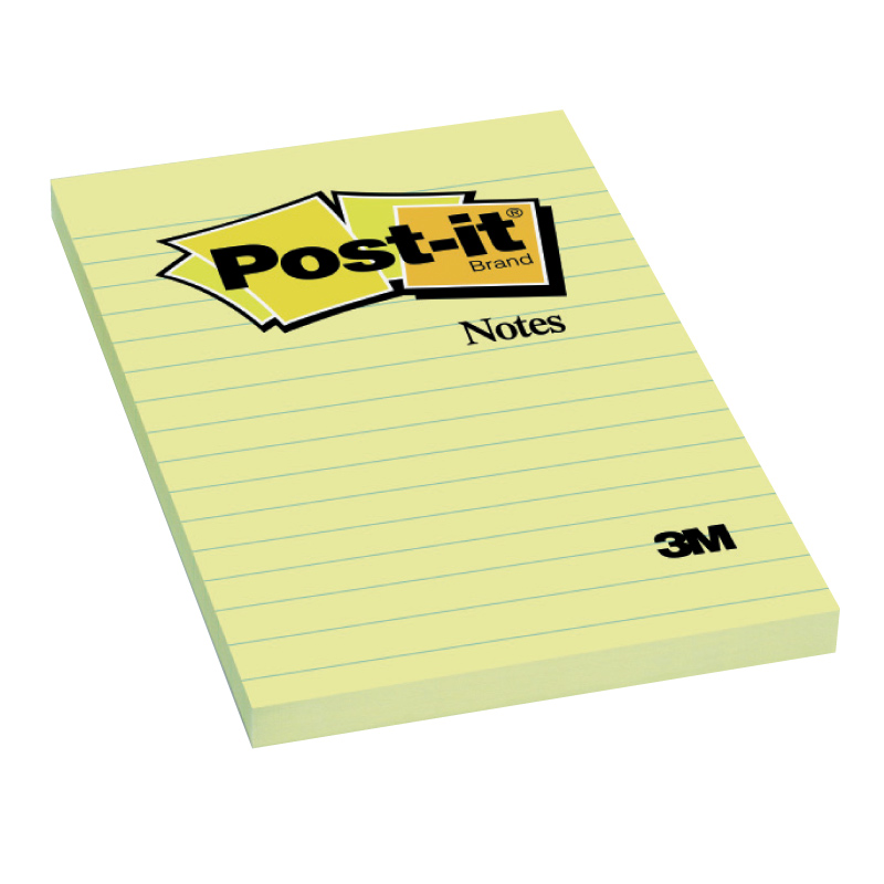 Piezīmju līmlapiņas POST-IT līniju, 102x152mm, dzeltenas