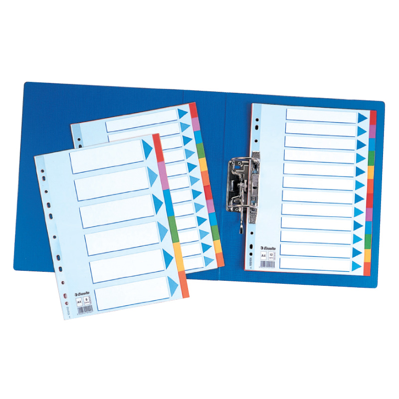 Sadalītājs dokumentiem Esselte, kartona,A4 formāts, 1-5 krāsains
