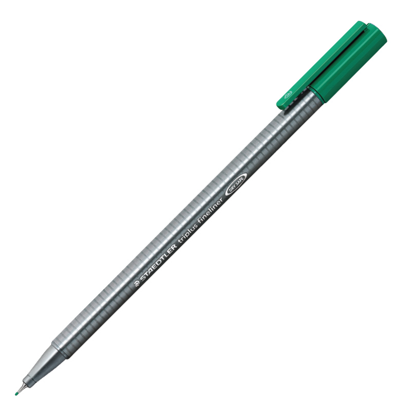 Flomasterveida pildspalva STAEDTLER TRIPLUS fineliner, 0.3mm, zaļa tinte