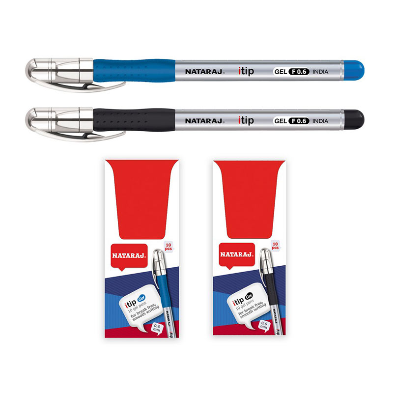 Gela pildspalva NATARAJ ITIP FINE 0.7mm, melna tinte, 1 gab/iepakojumā