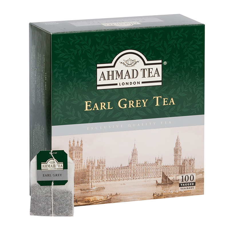 Melnā tēja AHMAD EARL GREY, 100 maisiņi x 2 g paciņā
