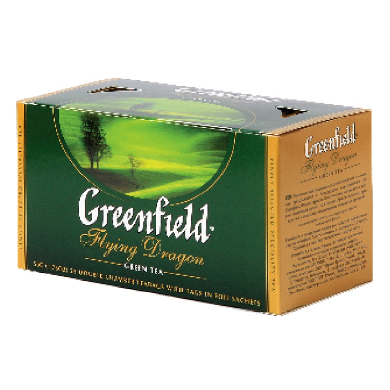 Zaļā tēja GREENFIELD FLYING DRAGON, 25 x 2 g maisiņi paciņā